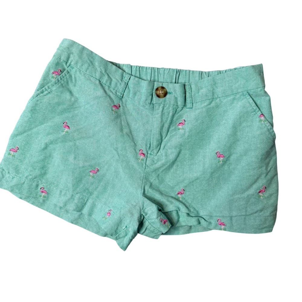 Chubbies Embroidered Flamingo Shorts Womens 6 Pink Green Cotton Twill Preppy